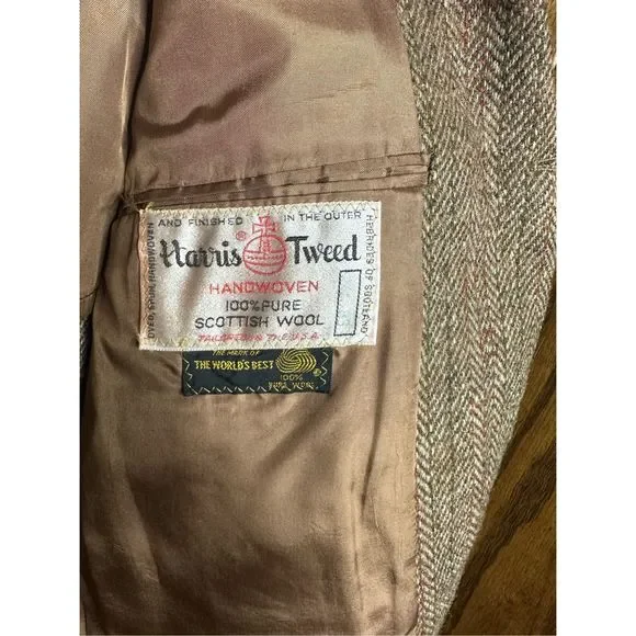 Harris Tweed Pendleton Vintage Pure Scottish Wool Brown Blazer Suit Jacket 42/44